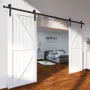 8ft glidende stalddørhardware-kit, 330 kg Heavy Duty Barn Door