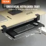 Clamp on Keyboard Tray Under Desk, Desk Keyboard Tray Slide out with Sturdy No-drill C Clamp Mount, Large 26.8 x 11 inch Slide-o