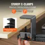 Clamp on Keyboard Tray Under Desk, Desk Keyboard Tray Slide out with Sturdy No-drill C Clamp Mount, Large 26.8 x 11 inch Slide-o