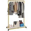 Clothing Garment Rack, 100 x 36 x 150 cm, Heavy-duty Clothes Rack w/ Bottom Shelf, 4 Swivel Casters, Sturdy Steel Frame,