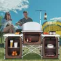 Camping køkkenbord, foldet udendørs madlavningsbord med