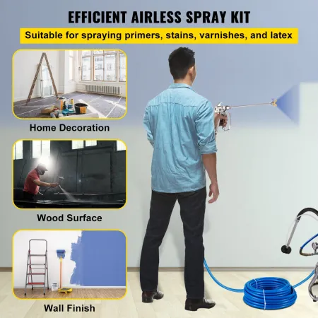 Airless Paint Spray Hose Kit, 50ft 3600psi High-Pressure Fiber Tube with 8" Extension Rod Pole, Including 517 Tip and Tip Guard,