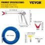 Airless Paint Spray Hose Kit, 50ft 3600psi High-Pressure Fiber Tube with 8" Extension Rod Pole, Including 517 Tip and Tip Guard,