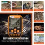 Waterproof Metal Detector, 30.5 cm Coil, Professional Rechargeable Gold Detector, 99-127 cm Adjustable with LCD 7 Modes Advanced