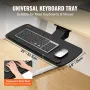 Keyboard Tray under Desk Adjustable Height, Height and Angle Adjustable under Desk Keyboard Tray Slide out, Large 25x9.8 inch Ke