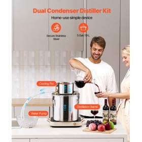 Moonshine Still 5 Gal Water Alcohol Distiller Brewing Kit Stainless Steel