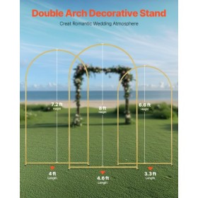 Metal Arch Backdrop Stand Set of 3 Stand with Case Connection for Wedding