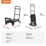 Aluminum Hand Truck, 2 in 1, 136.1 kg Load Capacity, Heavy Duty Industrial Convertible Folding Hand Truck and Dolly, Utility Car