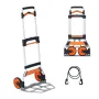 Folding Hand Truck, 309 lbs Load Capacity, Aluminum Portable Cart, Convertible Hand Truck and Dolly with Telescoping Handle and 