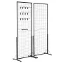 61 x170.7 cm Grid Wall Panels Tower, 2 Packs Wire Gridwall Display Racks with T-Base Floorstanding, Double Side Gridwall Panels 