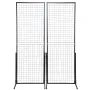 61 x170.7 cm Grid Wall Panels Tower, 2 Packs Wire Gridwall Display Racks with T-Base Floorstanding, Double Side Gridwall Panels 