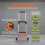 Folding Hand Truck, 124.7 kg Load Capacity, Aluminum Portable Cart, Convertible Hand Truck and Dolly with Telescoping Handle and