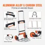 Folding Hand Truck, 275 lbs Load Capacity, Aluminum Portable Cart, Convertible Hand Truck and Dolly with Telescoping Handle and