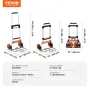 Folding Hand Truck, 124.7 kg Load Capacity, Aluminum Portable Cart, Convertible Hand Truck and Dolly with Telescoping Handle and