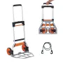 Folding Hand Truck, 124.7 kg Load Capacity, Aluminum Portable Cart, Convertible Hand Truck and Dolly with Telescoping Handle and