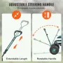 Garden Cart Rolling Workseat with Wheels, Gardening Stool for Planting, 360 Degree Swivel Seat, Wagon Scooter with Steering Hand