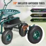 Garden Cart Rolling Workseat with Wheels, Gardening Stool for Planting, 360 Degree Swivel Seat, Wagon Scooter with Steering Hand