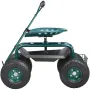 Garden Cart Rolling Workseat with Wheels, Gardening Stool for Planting, 360 Degree Swivel Seat, Wagon Scooter with Steering Hand