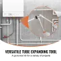 Pipe Expander Manual PEX Tubing Expander 3 Expander Heads 1/2