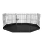 Dog Playpen, 8 Panels Foldable Metal Dog Exercise Pen with Bottom Pad, 61 cm H Pet Fence Puppy Crate Kennel with Ground Stakes, 