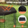 Dog Playpen, 8 Panels Foldable Metal Dog Exercise Pen with Top Cover, 24" H Pet Fence Puppy Crate Kennel with Ground Stakes, Ind