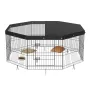 Dog Playpen, 8 paneler sammenfoldelig metalhundøvelsespen med
