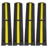 3.28 ft Cable Protector Ramp, 4 Pack of 1 Channel, 18000 lbs/axle Capacity Heavy Duty Rubber Speed Bumps, Floor Cord Cable