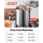 Stainless Steel Stockpot, 42 Quart Large Cooking Pots, Cookware Sauce Pot with Basket, Lid, and Handle, Heavy Duty Commercial Gr
