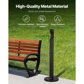 Cigarette Butt Receptacle Freestand Outdoor Cylinder Butt Disposal Black