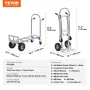 Aluminum Hand Truck, 2 in 1, 362.9 kg Load Capacity, Heavy Duty Industrial Convertible Folding Hand Truck and Dolly, Utility Car