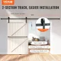 304.8 cm Sliding Barn Door Hardware Kit, 149.7 kg Loading Heavy Duty Barn Door Track Kit for Single Door, Fit 140.2-158.5 cm Wid
