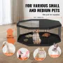 Dog Playpen, 8 Panels Foldable Metal Dog Exercise Pen with Top Cover and Bottom Pad, 61 cm H Pet Fence Puppy Crate Kennel, Indoo