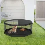 Dog Playpen, 8 Panels Foldable Metal Dog Exercise Pen with Top Cover and Bottom Pad, 61 cm H Pet Fence Puppy Crate Kennel, Indoo
