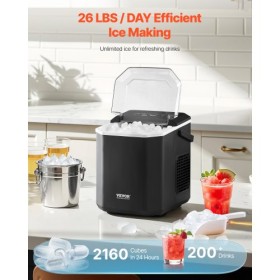 Portable Countertop Ice Maker 26Lbs/24H Self-Cleaning with Scoop Basket