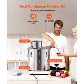 Moonshine Still 13 Gal Water Alcohol Distiller Brewing Kit Stainless Steel