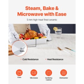 Keramisk bageplade rektangulær gryderet dybe til bagning og servering