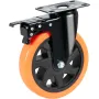 Caster Wheels, 15.2 cm Swivel Plate Casters, Set of 4, with Security A/B Locking No Noise PVC Wheels, Heavy Duty 317.5 kg Load C