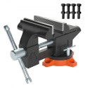 Bench Vise, 4.5-inch Jaw Width 3.3-inch Jaw Opening , 240-Degree Swivel Locking Base Multipurpose Vise w/ Anvil, Heavy Duty