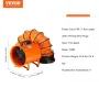 Bærbar ventilator, 254 mm kraftig cylinderventilator med 10 m