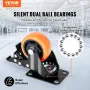 Caster Wheels, 7.6 cm Swivel Plate Casters, Set of 4, with Security A/B Locking No Noise PVC Wheels, Heavy Duty 113.4 kg Load Ca