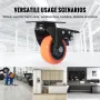 Caster Wheels, 7.6 cm Swivel Plate Casters, Set of 4, with Security A/B Locking No Noise PVC Wheels, Heavy Duty 113.4 kg Load Ca