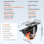 Caster Wheels, 3-tommer drejepladehylder, sæt med 4, med