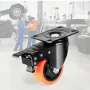 Caster Wheels, 3-tommer drejepladehylder, sæt med 4, med