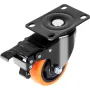 Caster Wheels, 7.6 cm Swivel Plate Casters, Set of 4, with Security A/B Locking No Noise PVC Wheels, Heavy Duty 113.4 kg Load Ca