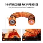 254mm Ekstraktor Fanblæser Bærbar 5 m kanal Slange Ventilator