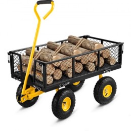 Steel Garden Cart, Heavy Duty 900 lbs kapacitet, med aftagelige mesh -sider til at konvertere til fladbed, nyttevogn