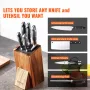 Universal Knife Holder, Acacia Wood Knife Block Without Knives, Extra Large Knife Storage Holder Stand with PP Brush, Multifunct