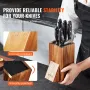 Universal Knife Holder, Acacia Wood Knife Block Without Knives, Extra Large Knife Storage Holder Stand with PP Brush, Multifunct