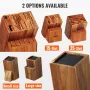 Universal Knife Holder, Acacia Wood Knife Block Without Knives, Extra Large Knife Storage Holder Stand with PP Brush, Multifunct