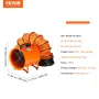 Portable Ventilator, 254mm Heavy Duty Cylinder Fan with 10m Duct Hose, 255W Strong Shop Exhaust Blower 1720CFM, Industrial Utili